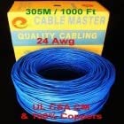 STP 1000 ft Cat5E (UL/CSA) 100% Copper 24 Awg Solid Copper Bulk Cable, Blue Color