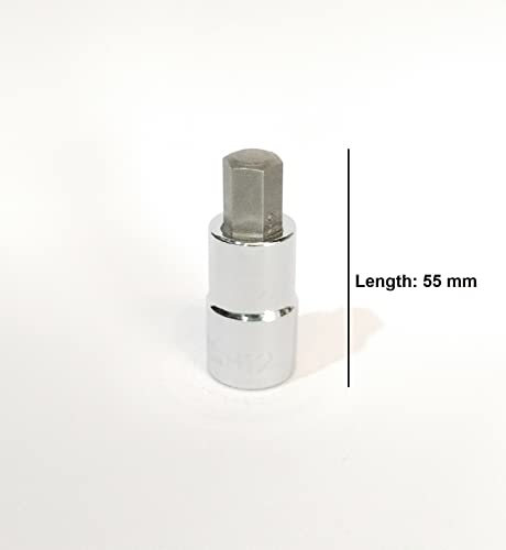 Image of CRV 1 /2 inch Drive Allen Hex Bit Socket 12 MM, Heavy Duty use, Workshop, Garages, Chrome Vanadium Steel, Rust Free Hardened and Tempered, Anti-Slip & Anti-Corrosion properties, 12mm