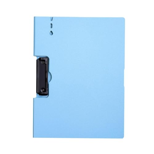 Image of AccuPrints Professional Clipboard File Folder with Cover, A4 Size, Pink, Metal Clip, Office Document Holder (Light Blue, A4) (A4P7)
