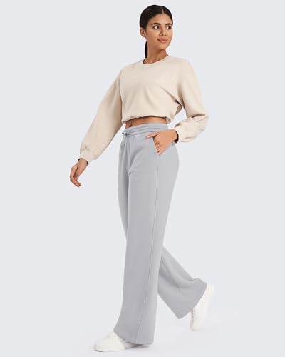 G4Free Flurrylux Fleece Lined Sweatpants Women Cotton Wide Leg Pants with Pockets Lounge Casual4