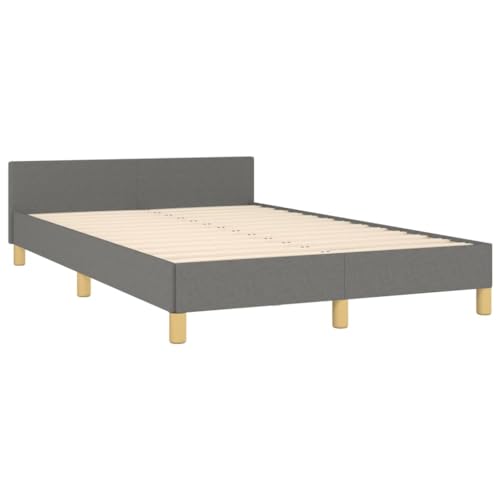vidaXL Tour de lit sans matelas gris foncé 120 x 190 cm en tissu