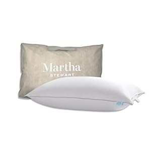 MARTHA STEWART White 600 Fill Power Luxury Hotel Cooling Breathable Sleeping Made in USA Bed-Pillows, Jumbo(Set of 1 Pack) MARTHA STEWART White 600 Fill Power Luxury Hotel Cooling Breathable Sleeping Made in USA Bed Pillows JumboSet of 1 Pack