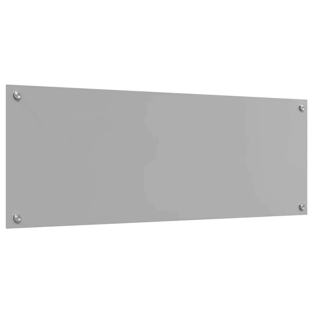 Panel posterior de cocina de vidrio templado gris claro 110 x 40 cm, 2 piezas con agujeros preperforados, resistente al calor y fácil de limpiar para cocinas modernas y protección eficaz
