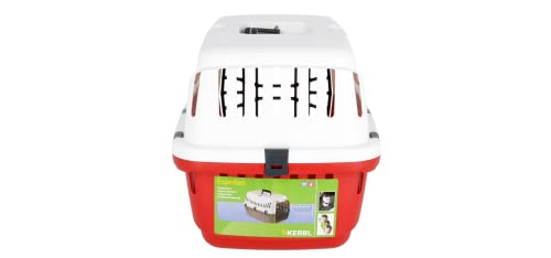 Kerbl Pet Transportbox Expedion, Creme/Bordeaux, 45x30x30 cm, Hundebox, Katzenbox, Hundetransport, Kunststoff, kleine Hunde, Katzen