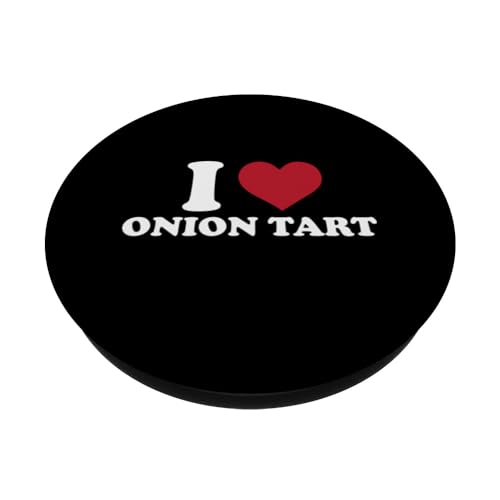 I Love Onion Tart Typeset Savory French Recipe Outfit PopSockets Swappable PopGrip, Black - Image 2