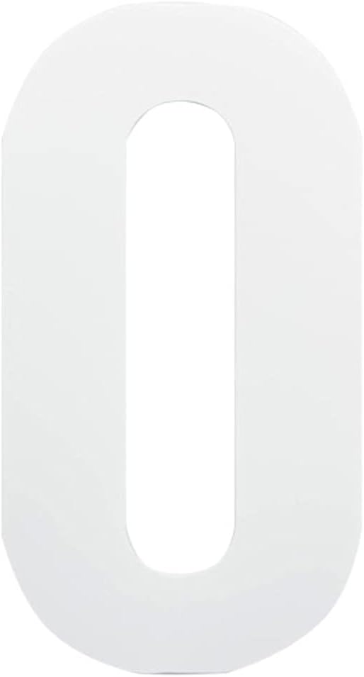 Merriway BH04239 White Vinyl Stick On Wheelie Bin, Post Box,Window Numbers 150mm (6 inch) - Number 0 - Pack of 3