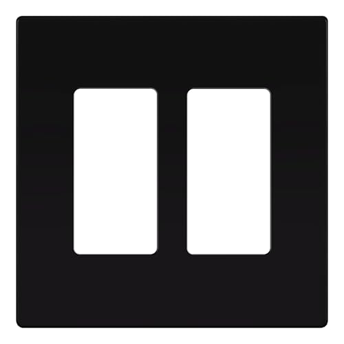 TG 2-Gang Black Mid-Size Screwless Decorator Wall Plate, 1 Pack