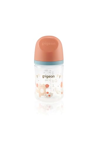 Pigeon Softouch Wide Neck Peristaltic PLUS Decorated Nursing Bottle SS Nipple Size BPA Free 0 + Months 160ml