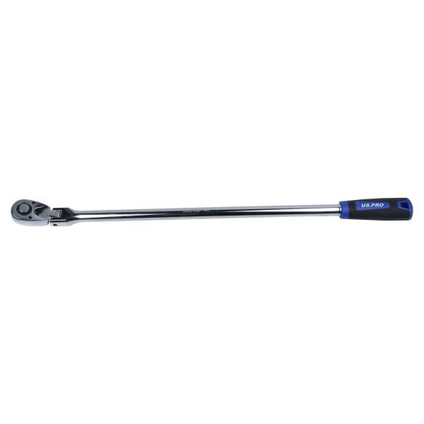 US PRO Tools 1/2" Drive Extra Long 600mm 72T Flexible Head Ratchet TPR Grip 4241