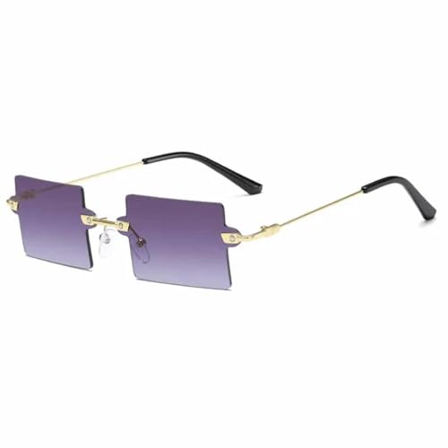 Lunettes de soleil sans monture en métal UV400 style punk vintage