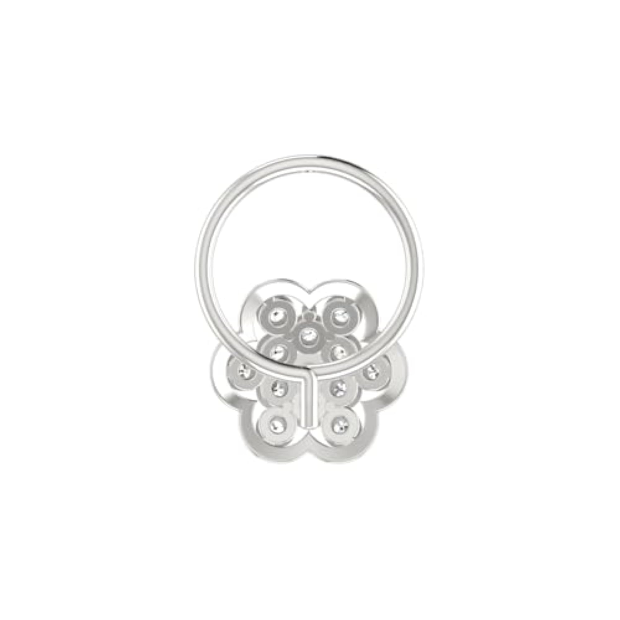 Women's 9K BIS Hallmarked White Gold Stud Nosering
