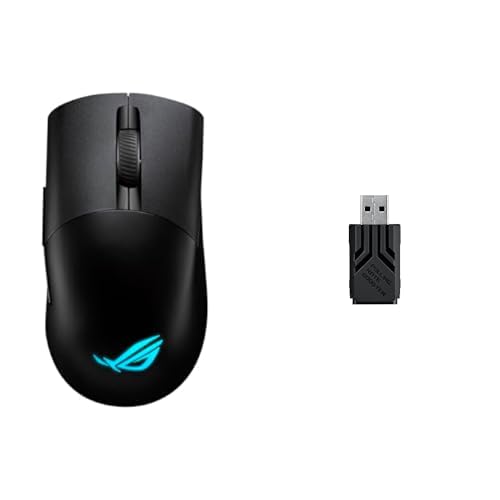 Image of ASUS ROG Keris Wireless Aimpoint Gaming Mouse (75g, 42K DPI) & ROG 8000Hz Polling Rate Booster Bundle - Black