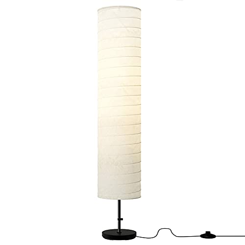 Home Stylo Modern Floor Lamp With Fabric Lampshade – 116 Cm Tall Standing Lamp For Living Room, Bedroom, Office, Study, Outdoor Use – Beige Shade, Minimalist Design - Remote & APP Control - Lamp