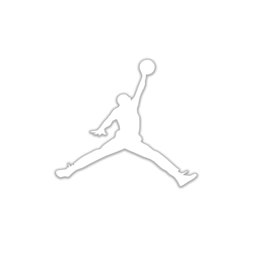 Basketball Player Vinyl Decal Stickers for Cars Laptop Skateboard Wall Decor UV Resistant 3.8 x 10 (White)
