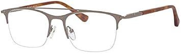 Ernest Hemingway H4813 Unisex Half Rim Metal Frame Eyeglasses in Matte Silver 52 mm +3.75