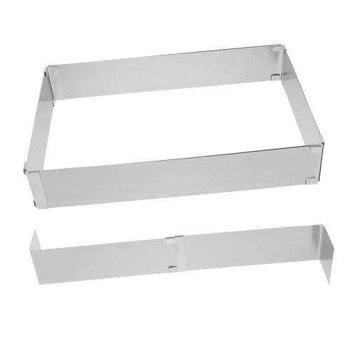 FUNOMOCYA Anello Rettangolare Regolabile Acciaio Inox per Torte Mousse Stampo Professionale Estensibile per Dolci Accessorio da Forno Compatto e Portatile per