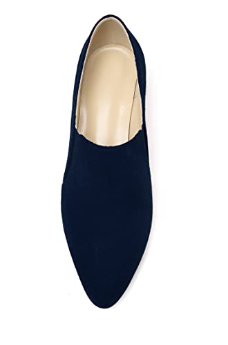 Eldof Women's Block Heel Pumps Round Toe Elastic Gore Slip On 2 Inch Chunky Heels for Casual Dress Office3