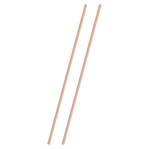 M METERXITY 2-Pack Kupfer Rundstab 4mm Durchmesser 9.84 Zoll Länge T2 Lager Massivstab Drehstab für Metallhandwerk DIY/Gartenbau/Industrie/Dekoration Reines Kupferrohr