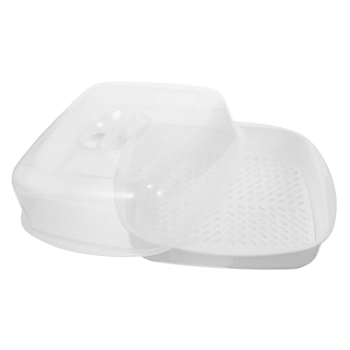 Ipetboom para Microondas Blanco Contenedor de Cocina para Vapor Bandeja para Cocinar Arroz Verduras y Postres para Refrigerador y Calentar Panes al Vapor