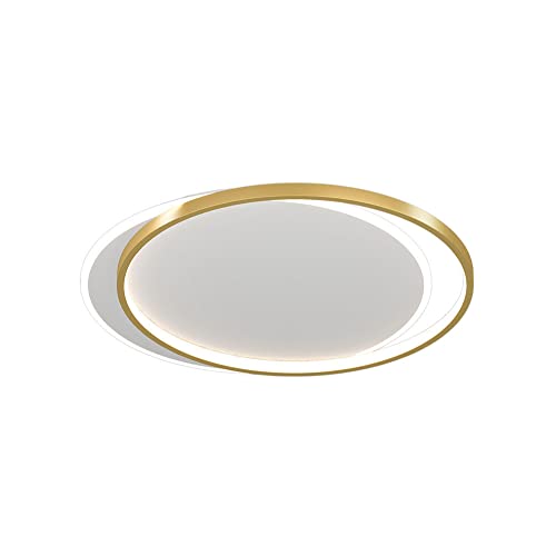Plafonnier LED moderne et lampe ronde dorée nordique pour l'éclairage chic d'une chambre