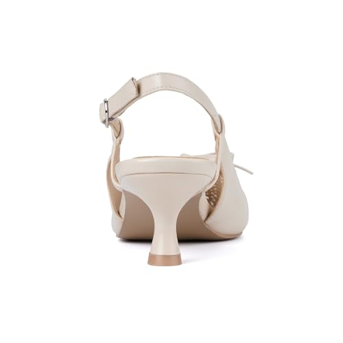 Slingback Kitten Heels for Women Pointed Toe Rhinestone Bow Pumps Low Heel Adjustable Buckle Strap Prom Dating Wedding Prom Dress Heeled Shoe4
