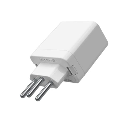 Plug Protector Qualitronix - Protetor de Rede Elétrica Bivolt 20A DPS Classe III Contra Raios e Surtos Elétricos Cor Branca Design Compacto