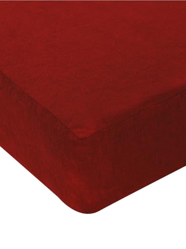 Image of Waterproof Mattress Protector Double Size 72x48 - Waterproof Terry Cotton Mattress Protector /Bed Cover Double Size Bed - Maroon Color - Water Proof Mattress Protector for Kids Urine