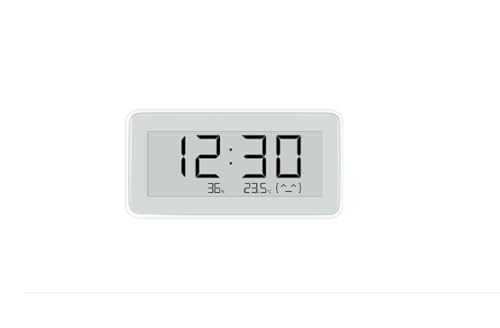 Xiaomi Temperature I Humidity Monitor Pro, Monitor Temperatury i Wilgotności Z Bluetooth, Wyświetlacz Z Godzinami E-Ink, Inteligentna Łączność, Umiejętność Wszędzie Biały, Wersja Włoska