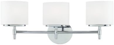 Hudson Valley Trinity 8903-PC Mirrored 3 Light 300w (8"H x 22"W) Vanity Lighting in Chrome