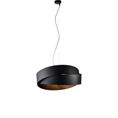 Suspension Astro en fer laqué noir à 2 lumières réglable BL207-2-NR