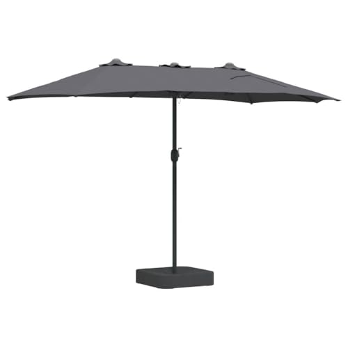 Sombrilla de jardín grande antracita para terraza con manivela 6
