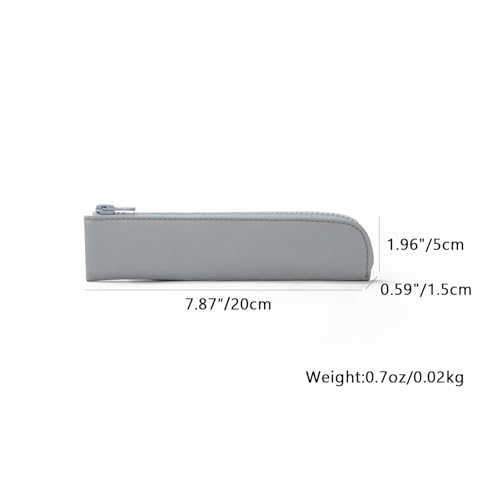 Image of Slim Pencil Case Small Pencil Pouch Pen Case (Light gray /OF)