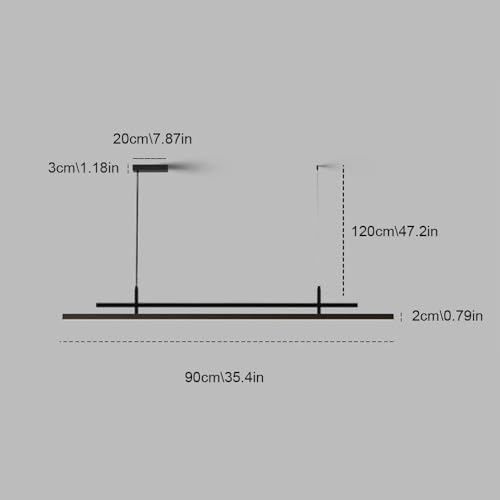 Plafonnier linéaire chic à LED variable pour intérieur moderne - 7