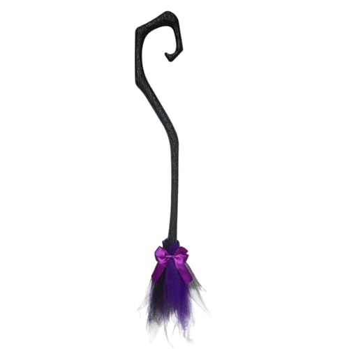 Vassoura de bruxas Halloween | 94 cm vassoura de bruxa para crianças - decorações assustadoras portáteis com fita, para parede exterior alpendre jardim frente da casa interior exterior