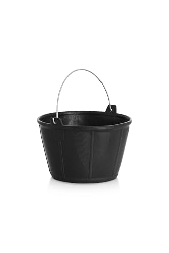 KEROPPA, Cubo Goma Albañil, Asa Metálica, Caldereta para Obra, 11 Litros Multiusos Transporte de Agua y Materiales, Resistente
