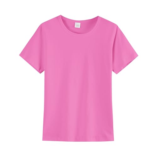 Image of Girls /Kids /Toddlers Crew Neck Cotton T-Shirts Short Sleeve Summer Basic Tops(Age 2-12Y)
