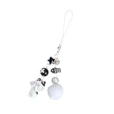 TEMOOUES Llavero de moda con colgante multiuso, accesorio para teléfono, textura de resina, adecuado para estudiantes, profesionales, presentes en viajes, cordón para teléfono, Negro, Talla única