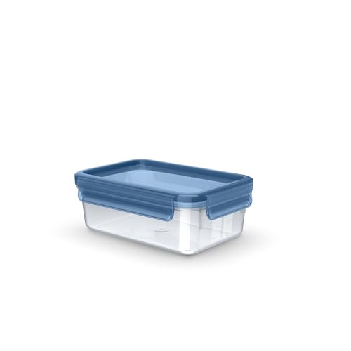 Emsa Clip & Close Eco N1171400 - Recipiente hermético ecológico (1 L, a prueba de fugas, higiénico, apto para microondas, congelador, lavavajillas, sin bisfenol A), color azul