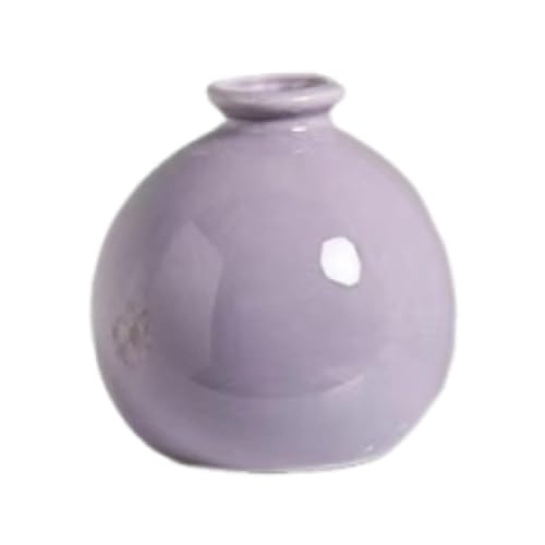 Fenteer Ceramic Flower Vase Plant Pot Desk Floral Arrangement Table Centerpiece Home Small Modern Plant Holder Decorative Home Decor, Purple