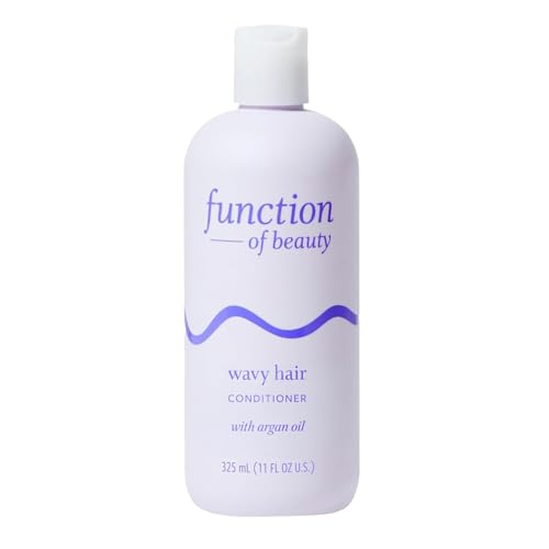 FUNCTION OF BEAUTY Wavy Hair Conditioner, 11 oz - Formulated with Argan Oil to Enhance Glossiness & Natural Shine, Sulfate-Free, Customizable Haircare