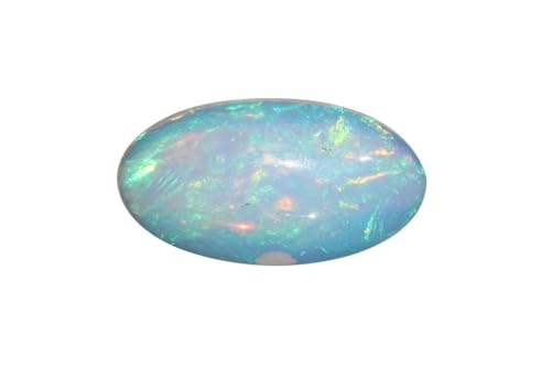 Opale éthiopienne blanche naturelle ovale 8,17 Cts, cabochon avec très bon feu pour bijou