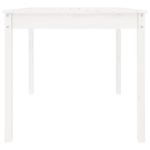 Table de jardin en pin massif blanc 82,5cm vidaXL - 7