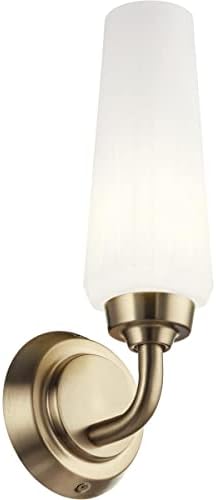 Miniatura 5 de Kichler, Truby 55073CPZ - Aplique de pared de 11.5 pulgadas con cristal de ópalo grabado satinado en bronce champán