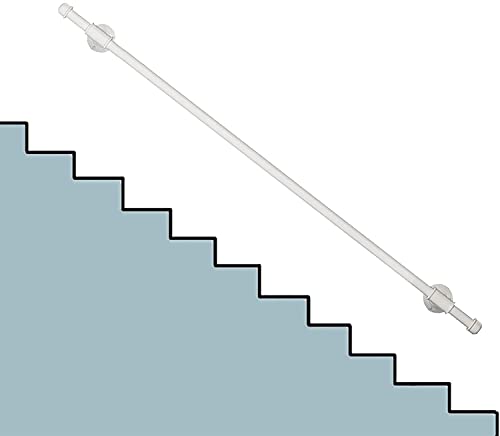 Main courante escalier extérieur blanc en métal antidérapant avec kit de fixation de sécurité