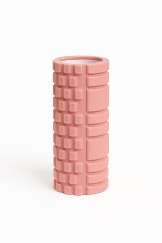 SUNYOGA Foam Roller Masaj Rulosu – Yoga, Pilates, Fitness ve Fizyoterapi İçin EVA Köpük Masaj Aleti (33x14 cm) (Pudra Pembe)