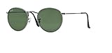 Ray Ban RB3447 ROUND METAL 029 50M Matte Gunmetal/Crystal Green Sunglasses For Men For Women