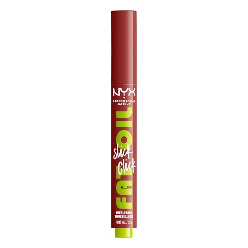 Image of NYX Professional Makeup Lip Balm, Fat Oil Slick Click Lip Balm, Up to 12H Hydration, Infused with Avacado, Cloudberry and Rasberry Oil, Shade Going Viral, 2g