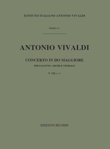 Concerti Per Fg. Archi E B.C. In Do Rv 474 Édition Urtext de Prestige pour Musiciens