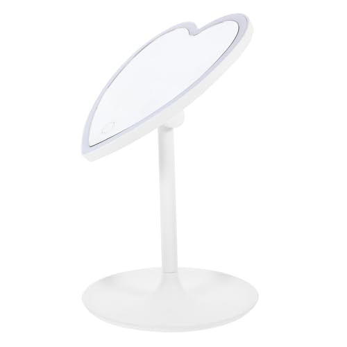 Espejo de maquillaje LED en forma de corazón con luz inteligente