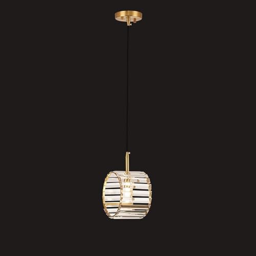 Luminaire anneau cristal or pour ambiance de chambre et café cosy